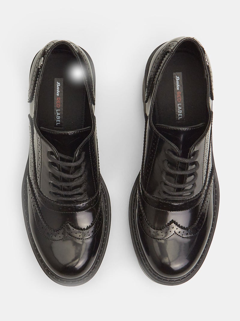 Chaussures à lacets Bata Red Label avec talon large BATA Noir - Kiabi