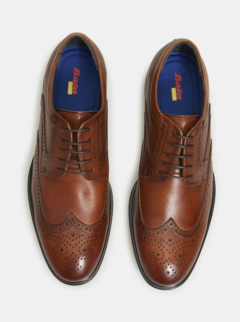 Chaussures à lacets brogue Bata 24H en cuir Marron - Kiabi