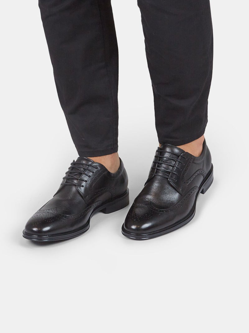 Chaussures à lacets brogue Bata 24H en cuir Noir - Kiabi