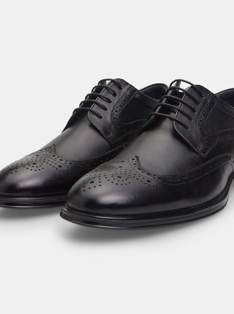 Chaussures à lacets brogue Bata 24H en cuir Noir - Kiabi