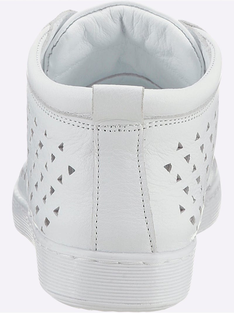 Chaussures à Lacets Cuir Nappa De Vache - Taille Standard - Helline Blanc - Kiabi