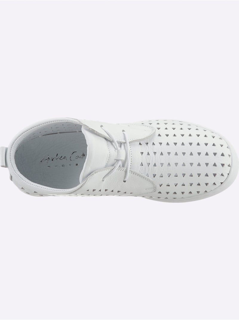 Chaussures à Lacets Cuir Nappa De Vache - Taille Standard - Helline Blanc - Kiabi