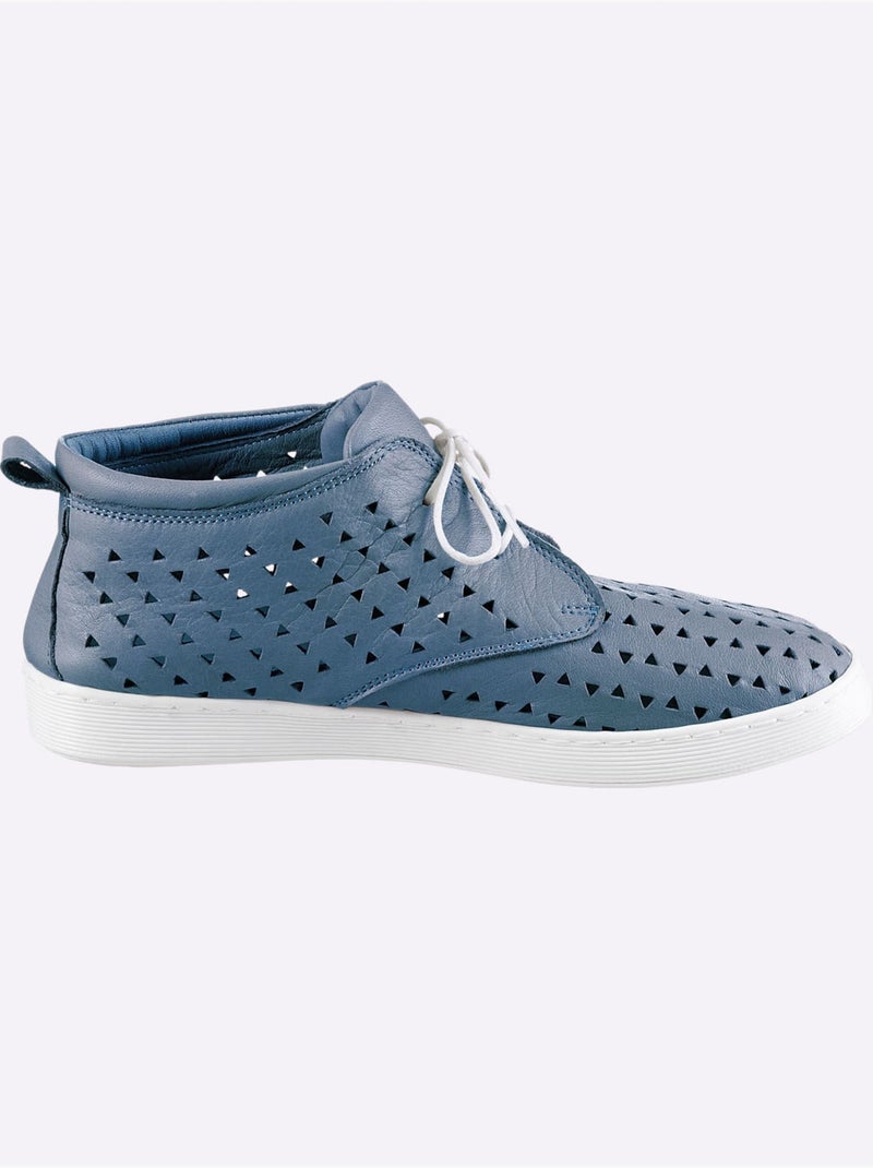 Chaussures à Lacets Cuir Nappa De Vache - Taille Standard - Helline Bleu jean - Kiabi