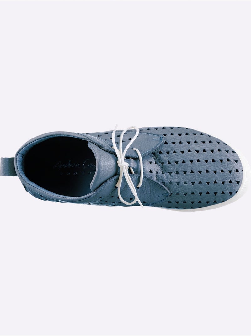 Chaussures à Lacets Cuir Nappa De Vache - Taille Standard - Helline Bleu jean - Kiabi