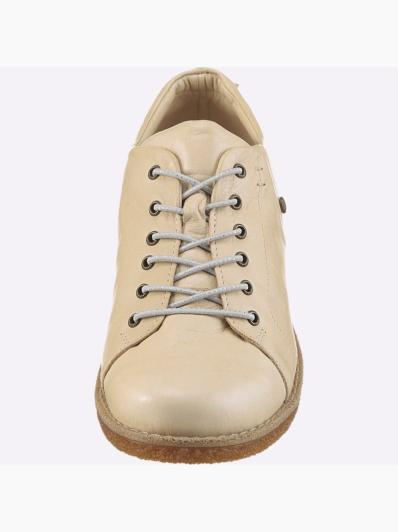 Chaussures à lacets cuir nappa de vache - taille standard - helline Crème - Kiabi