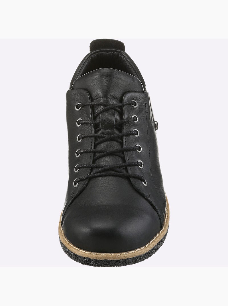 Chaussures à lacets cuir nappa de vache - taille standard - helline Noir - Kiabi