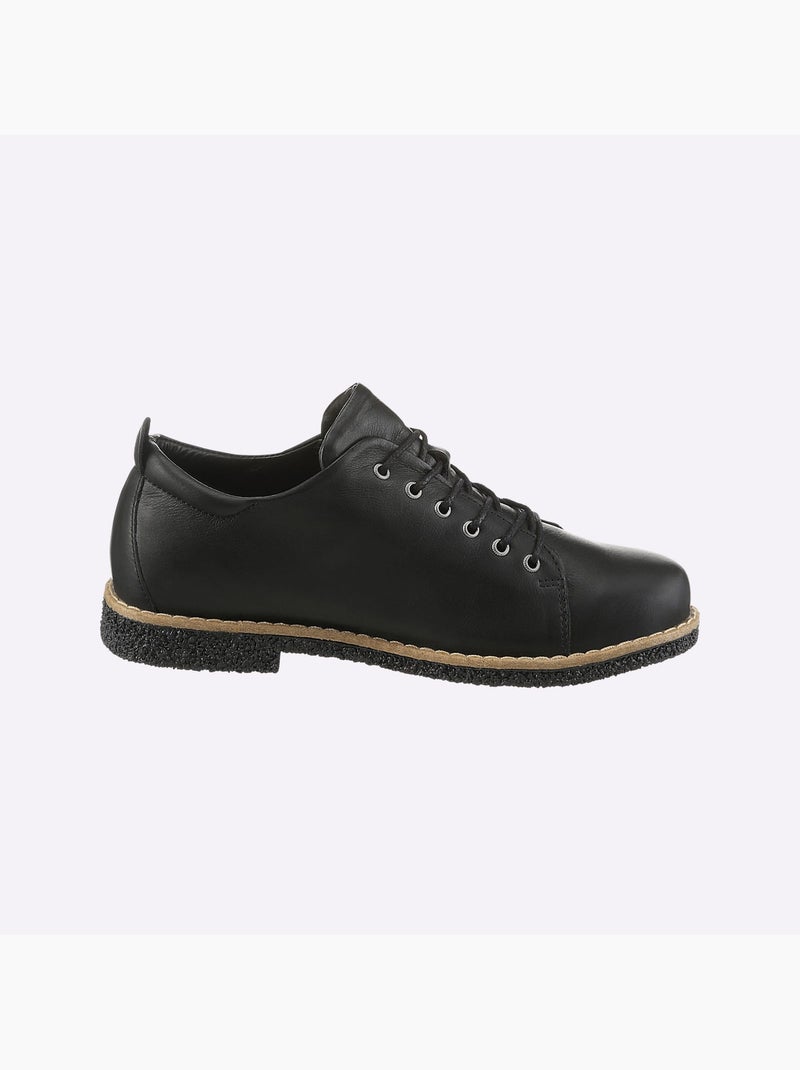 Chaussures à lacets cuir nappa de vache - taille standard - helline Noir - Kiabi