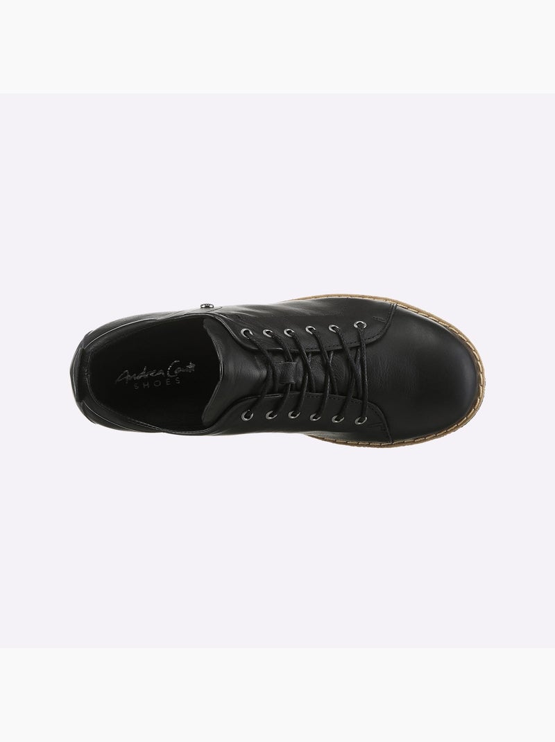 Chaussures à lacets cuir nappa de vache - taille standard - helline Noir - Kiabi