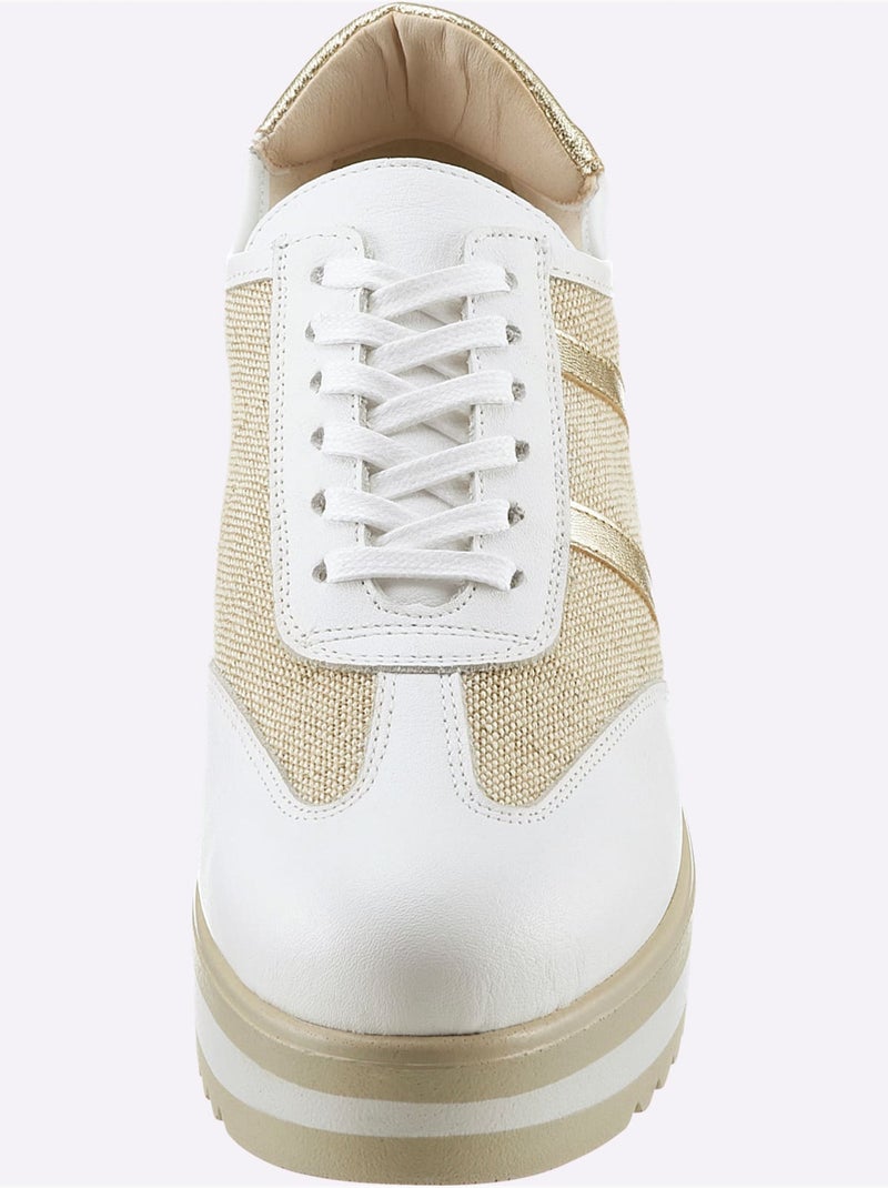 Chaussures à Lacets De Fabrication Espagnole - Taille Standard - Helline Blanc Beige - Kiabi