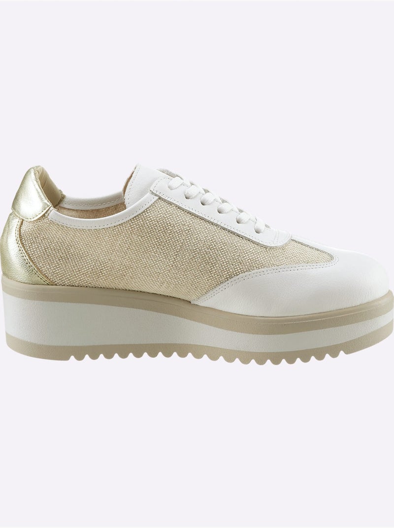 Chaussures à Lacets De Fabrication Espagnole - Taille Standard - Helline Blanc Beige - Kiabi