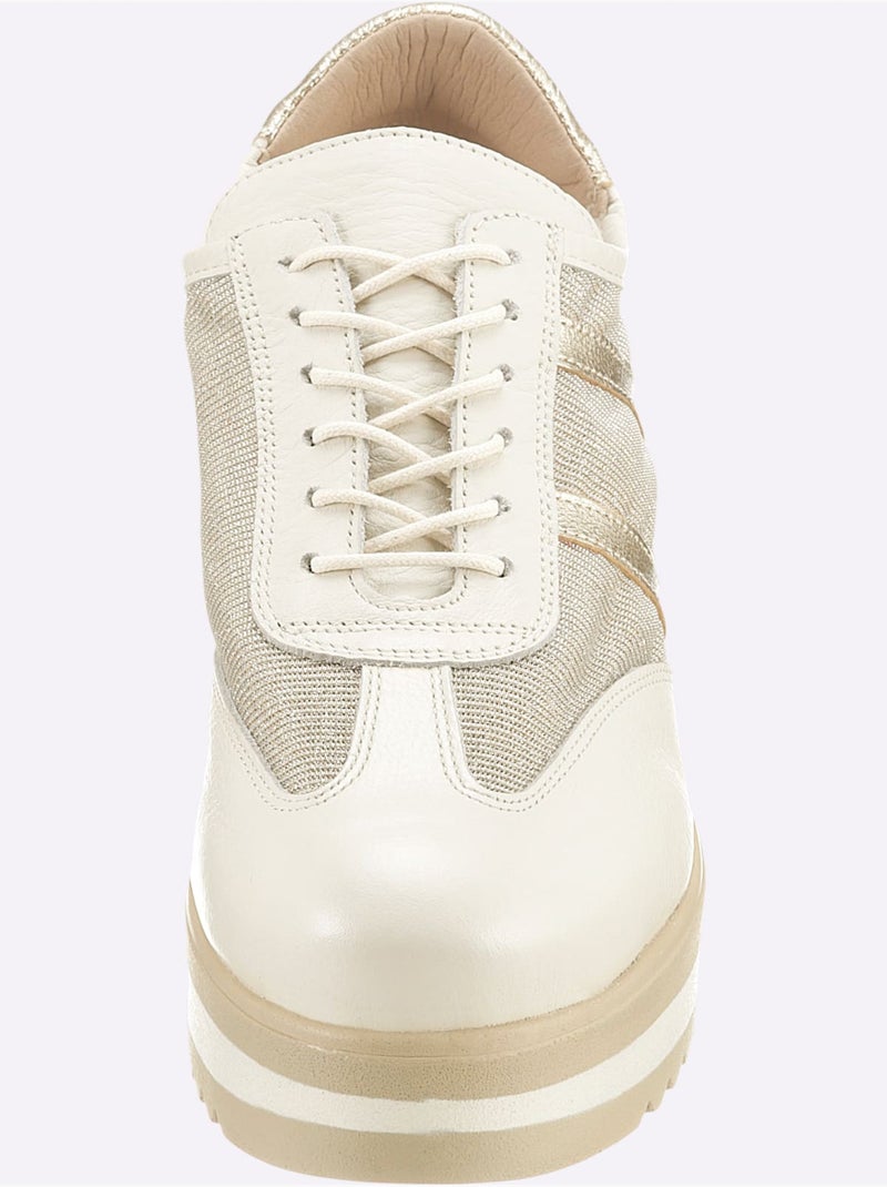 Chaussures à Lacets De Fabrication Espagnole - Taille Standard - Helline Blanc Doré - Kiabi