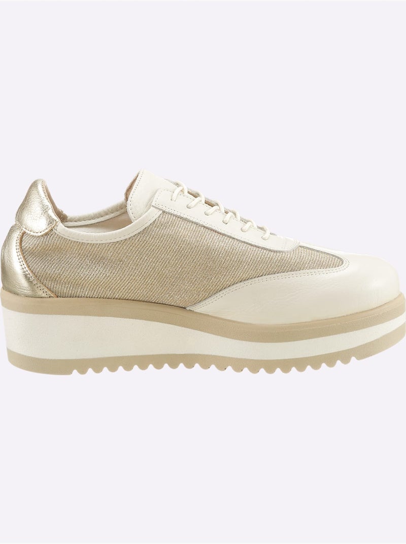 Chaussures à Lacets De Fabrication Espagnole - Taille Standard - Helline Blanc Doré - Kiabi