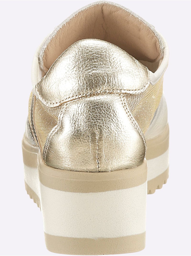 Chaussures à Lacets De Fabrication Espagnole - Taille Standard - Helline Blanc Doré - Kiabi