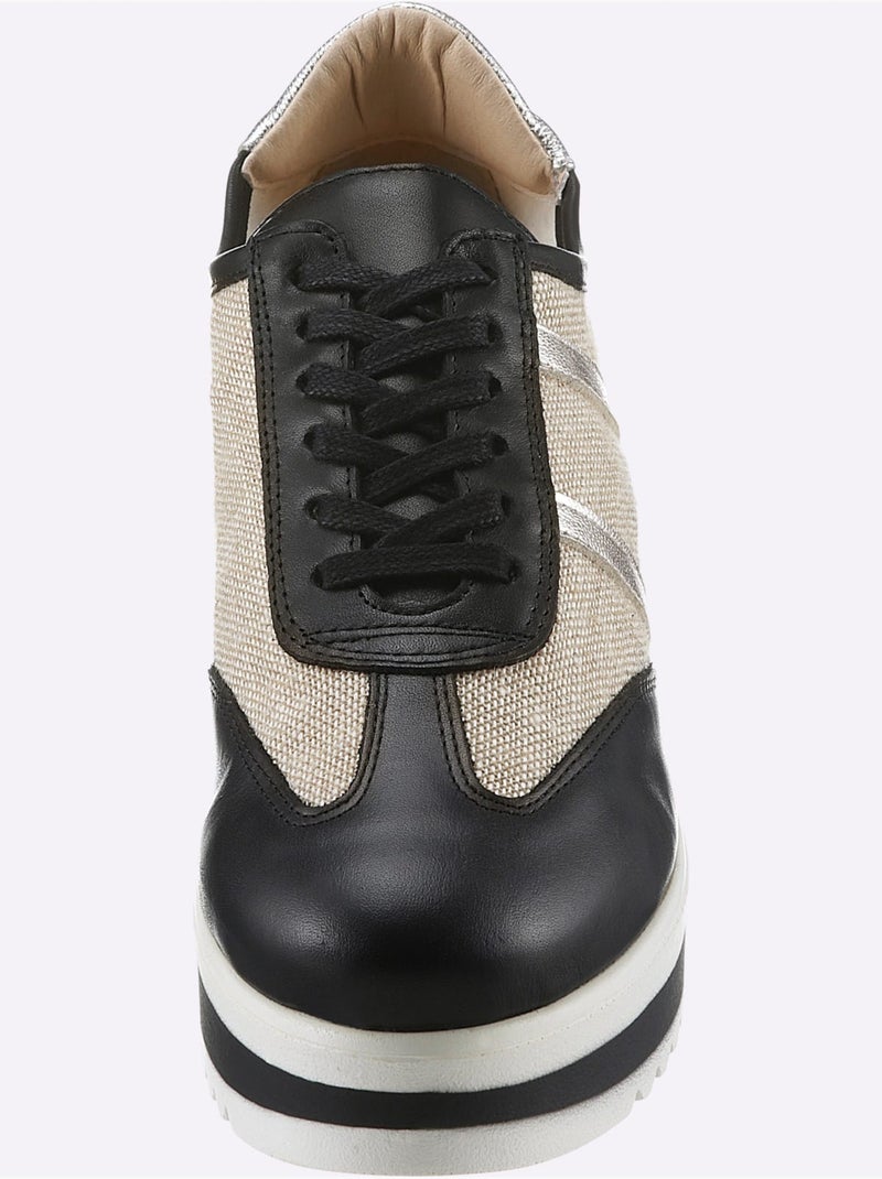 Chaussures à Lacets De Fabrication Espagnole - Taille Standard - Helline Noir Jaune - Kiabi