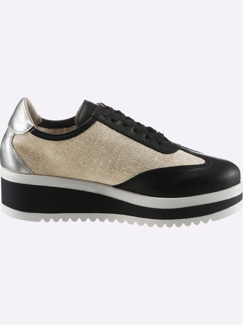 Chaussures à Lacets De Fabrication Espagnole - Taille Standard - Helline Noir Jaune - Kiabi