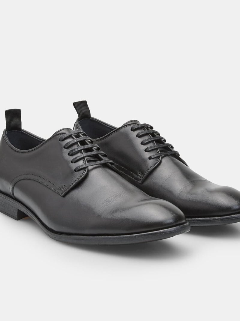 Chaussures à lacets Derby en Cuir  BATA Noir - Kiabi