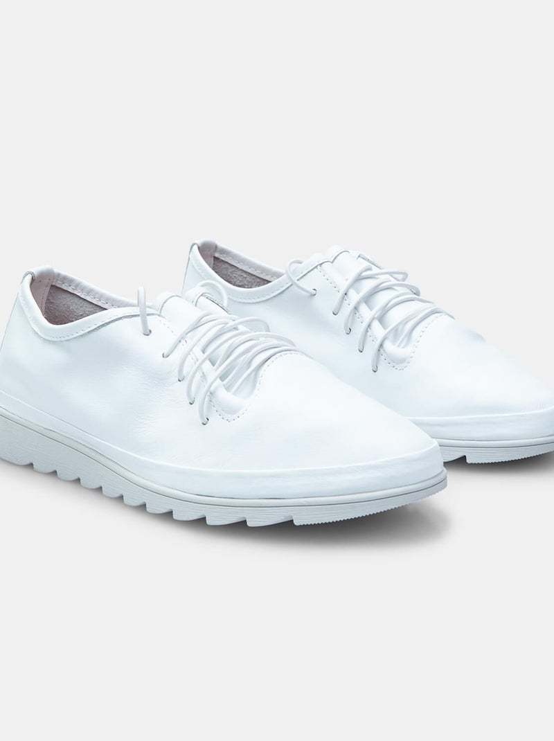 Chaussures à lacets déstructurées en cuir confortables  BATA Blanc - Kiabi