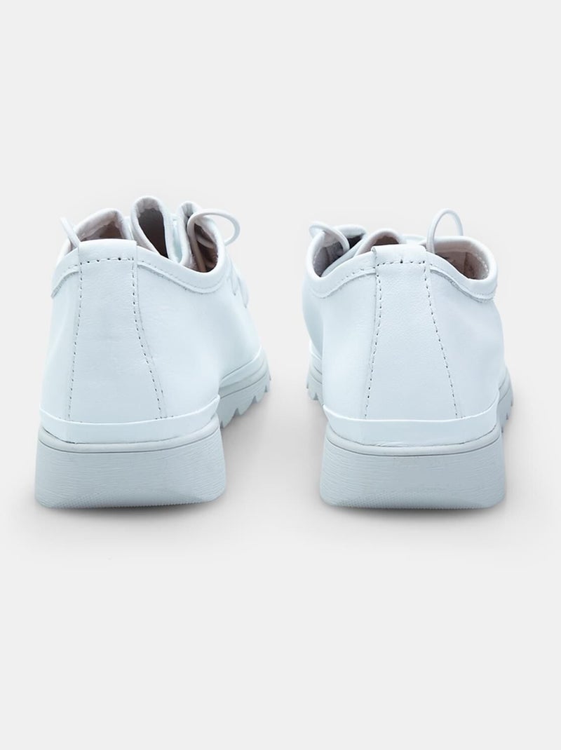 Chaussures à lacets déstructurées en cuir confortables  BATA Blanc - Kiabi
