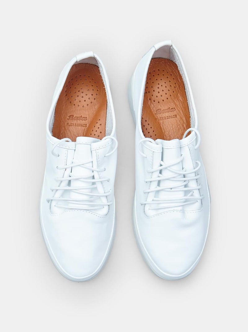 Chaussures à lacets déstructurées en cuir confortables  BATA Blanc - Kiabi