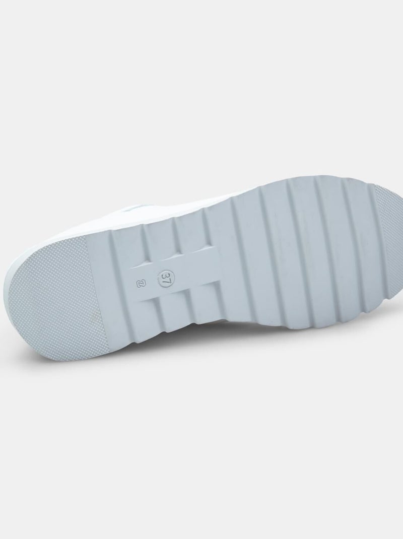 Chaussures à lacets déstructurées en cuir confortables  BATA Blanc - Kiabi