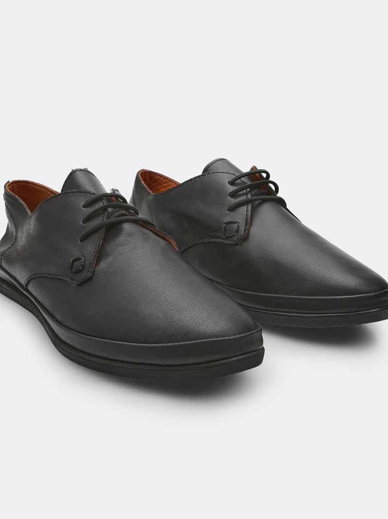 Chaussures à lacets déstructurées en cuir confortables  BATA Noir - Kiabi