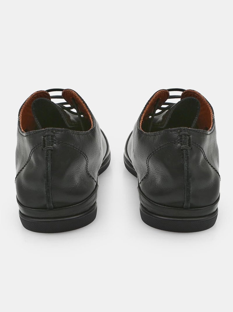 Chaussures à lacets déstructurées en cuir confortables  BATA Noir - Kiabi