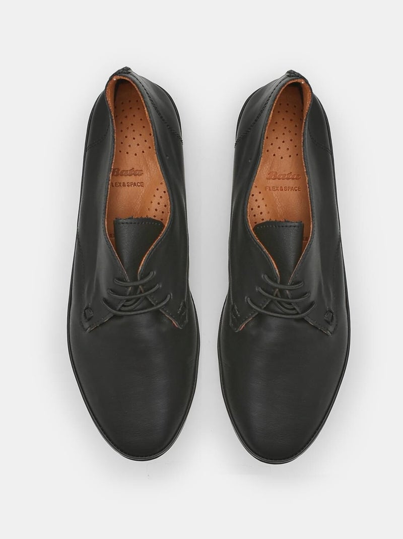 Chaussures à lacets déstructurées en cuir confortables  BATA Noir - Kiabi
