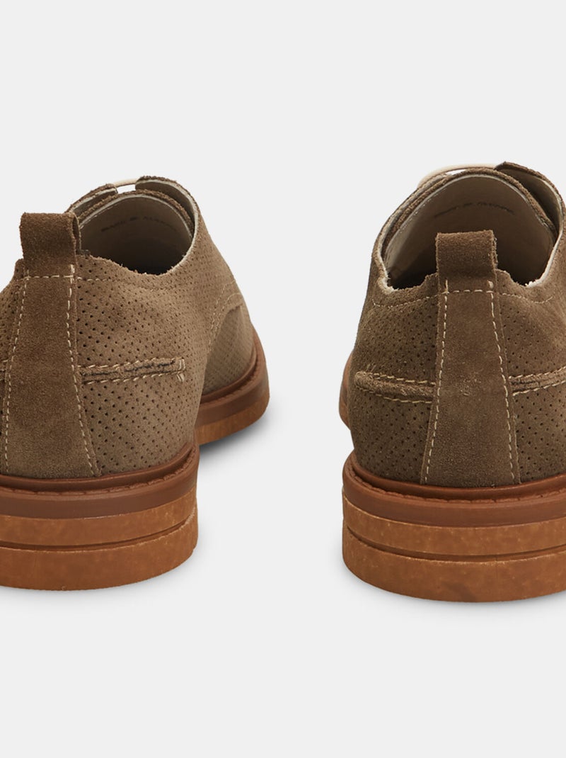 Chaussures à lacets en cuir ajouré BATA Vert - Kiabi