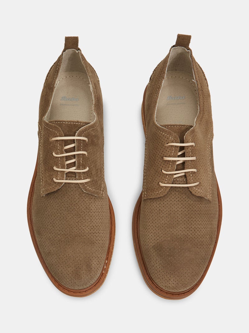 Chaussures à lacets en cuir ajouré BATA Vert - Kiabi