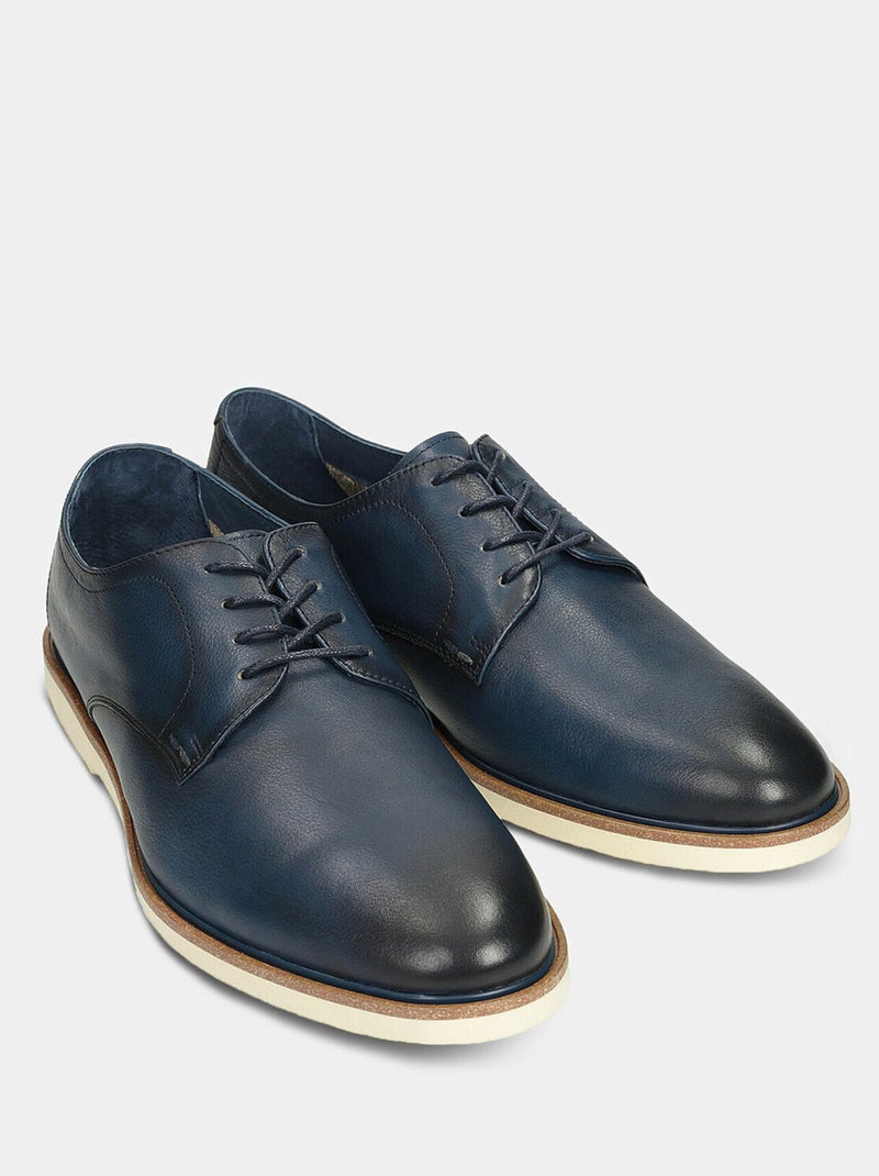 Chaussures à lacets en cuir BATA Bleu - Kiabi