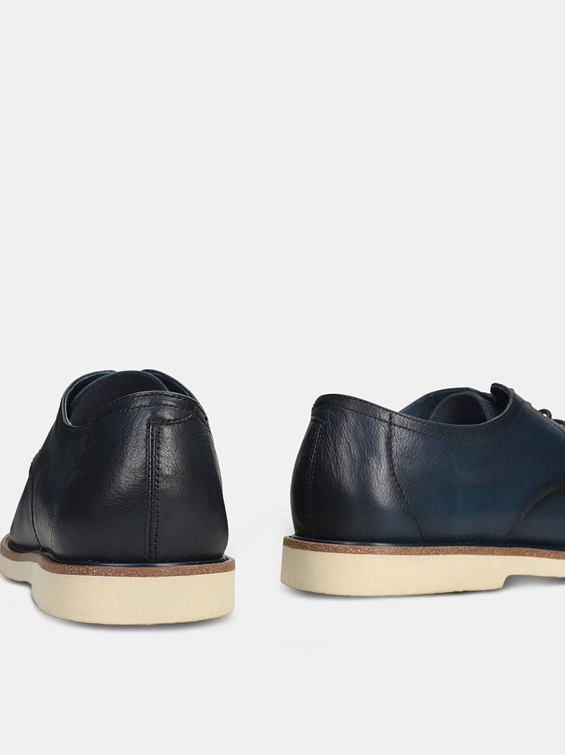 Chaussures à lacets en cuir BATA Bleu - Kiabi