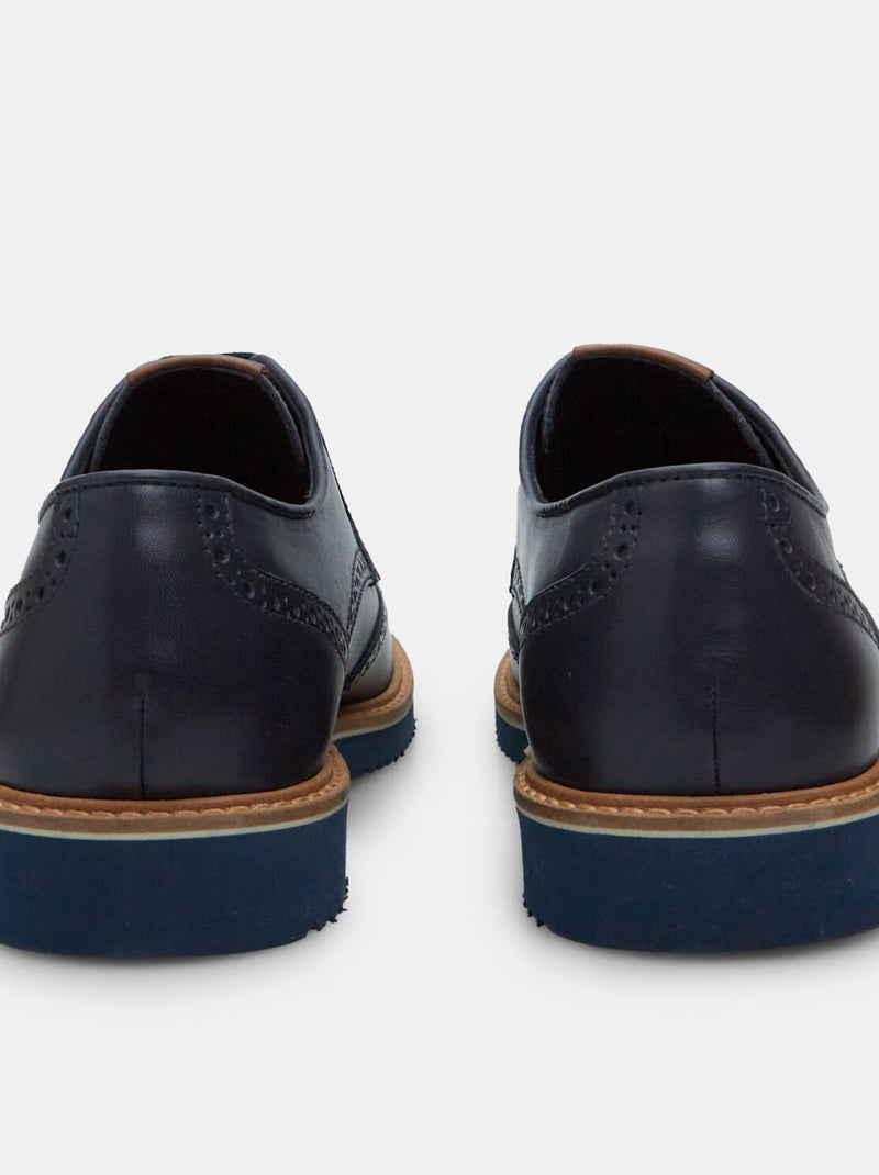 Chaussures à lacets en cuir bata Bleu - Kiabi