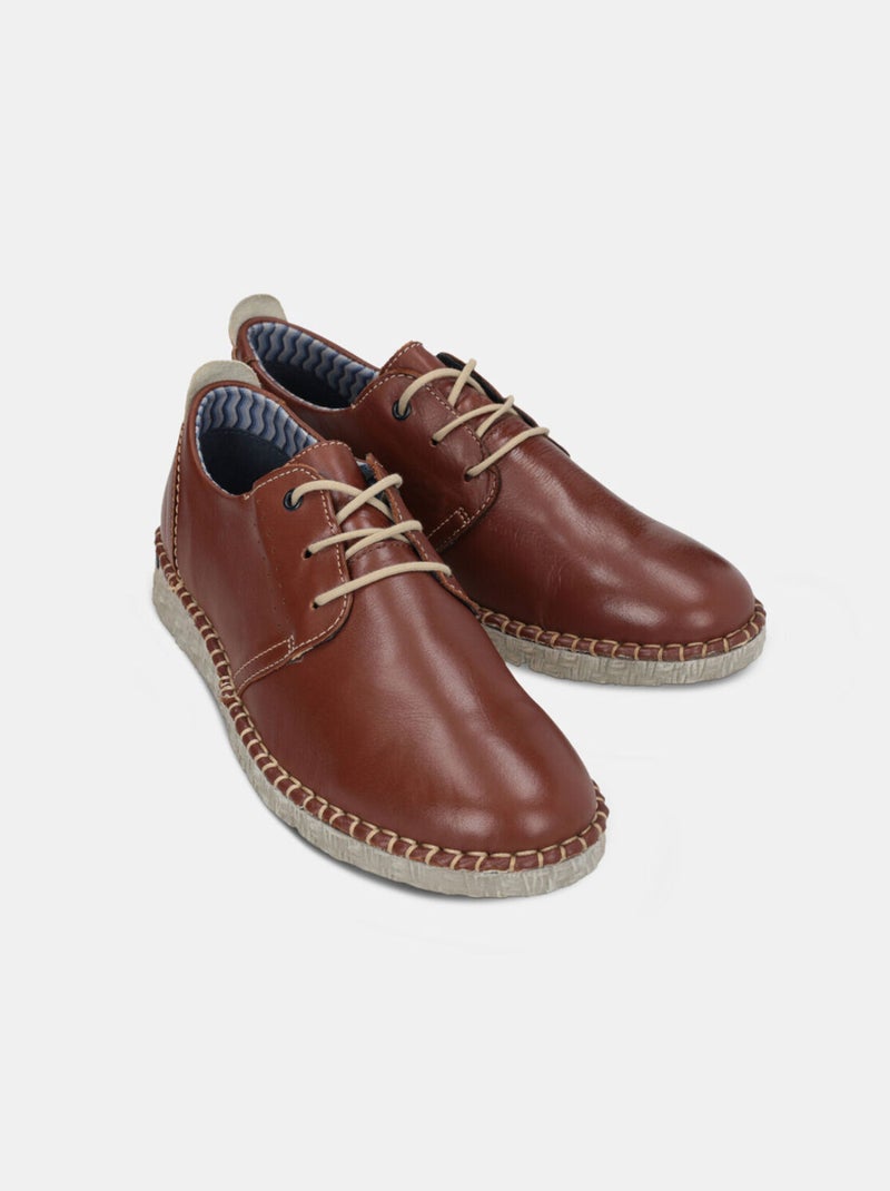 Chaussures à lacets en cuir BATA Marron - Kiabi