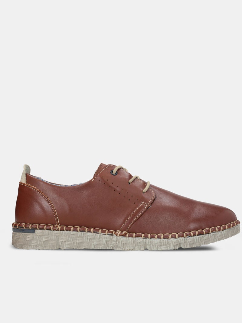 Chaussures à lacets en cuir BATA Marron - Kiabi