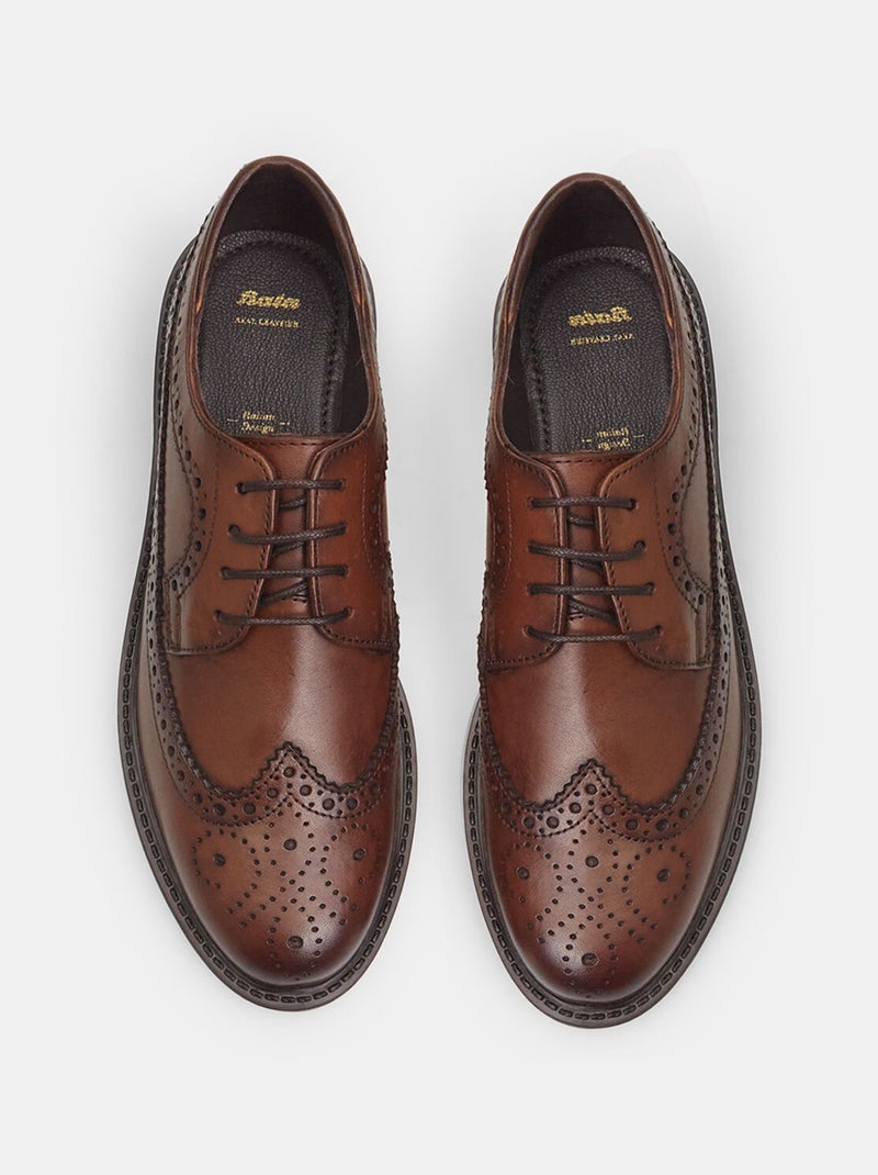 Chaussures à lacets en cuir BATA Marron - Kiabi