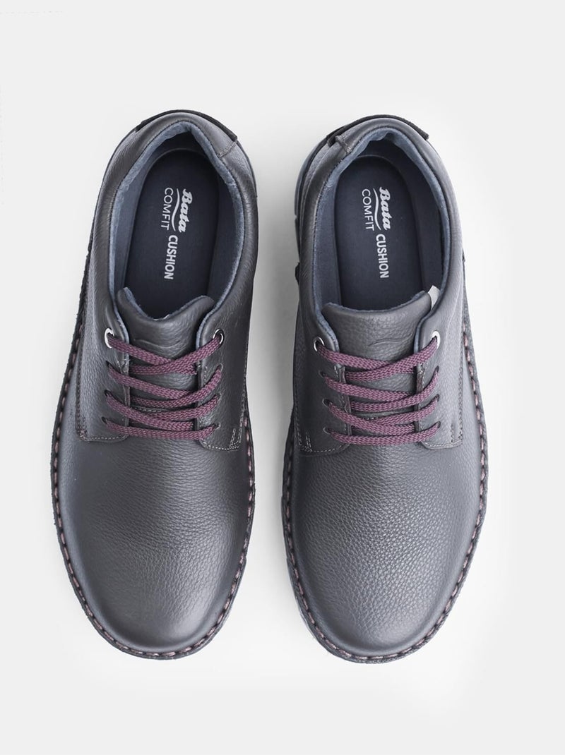 Chaussures à lacets en cuir  BATA Marron - Kiabi