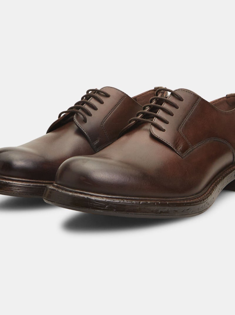 Chaussures à lacets en cuir BATA Marron - Kiabi
