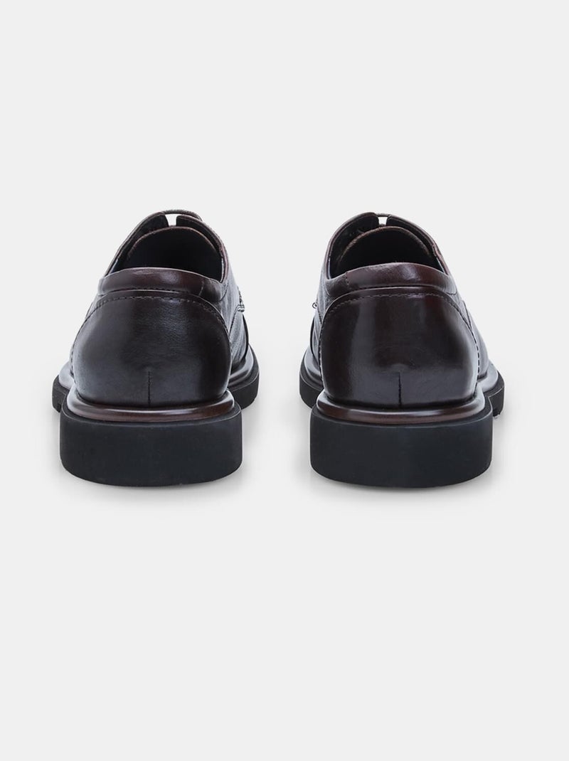 Chaussures à lacets en Cuir  BATA Marron - Kiabi