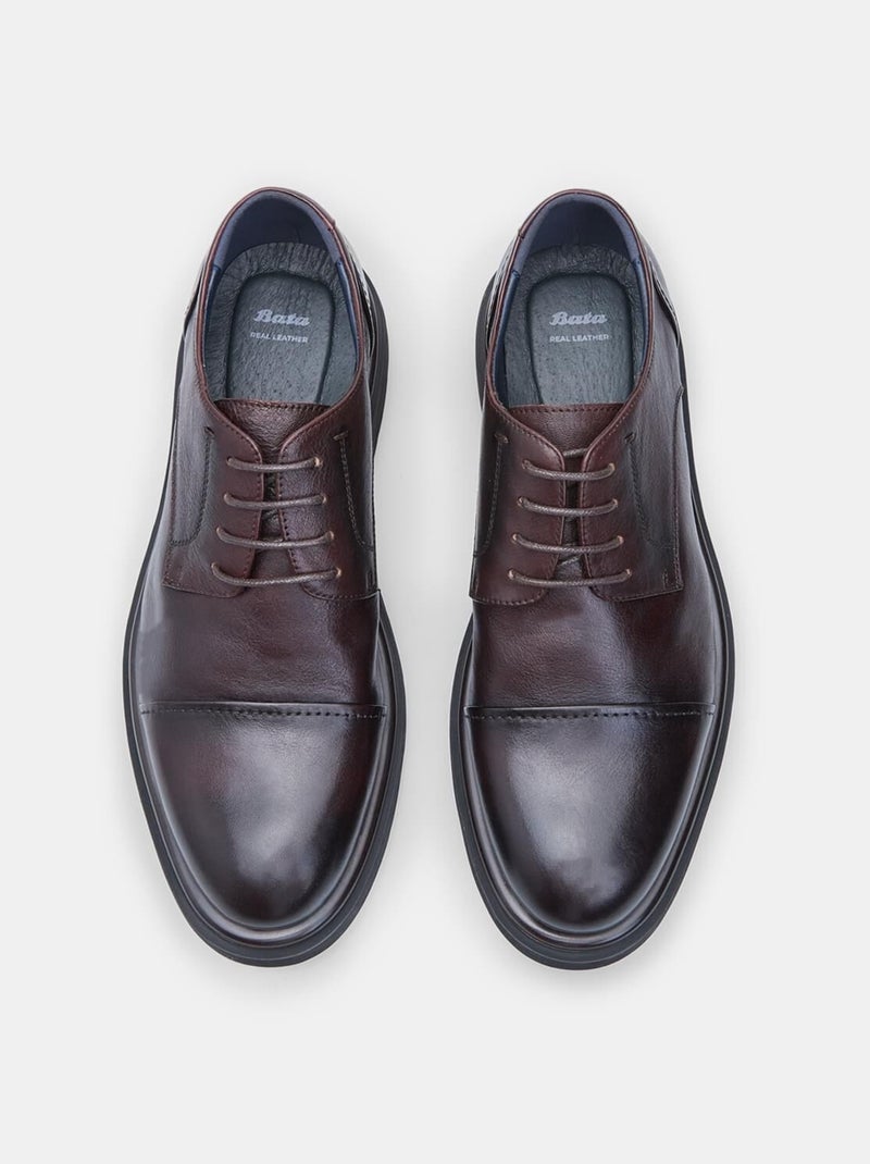 Chaussures à lacets en Cuir  BATA Marron - Kiabi