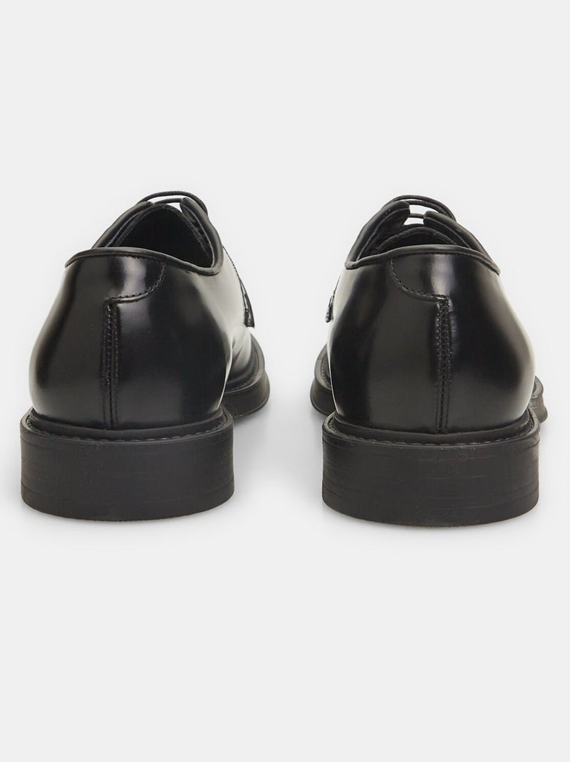 Chaussures à lacets en cuir  BATA Noir - Kiabi
