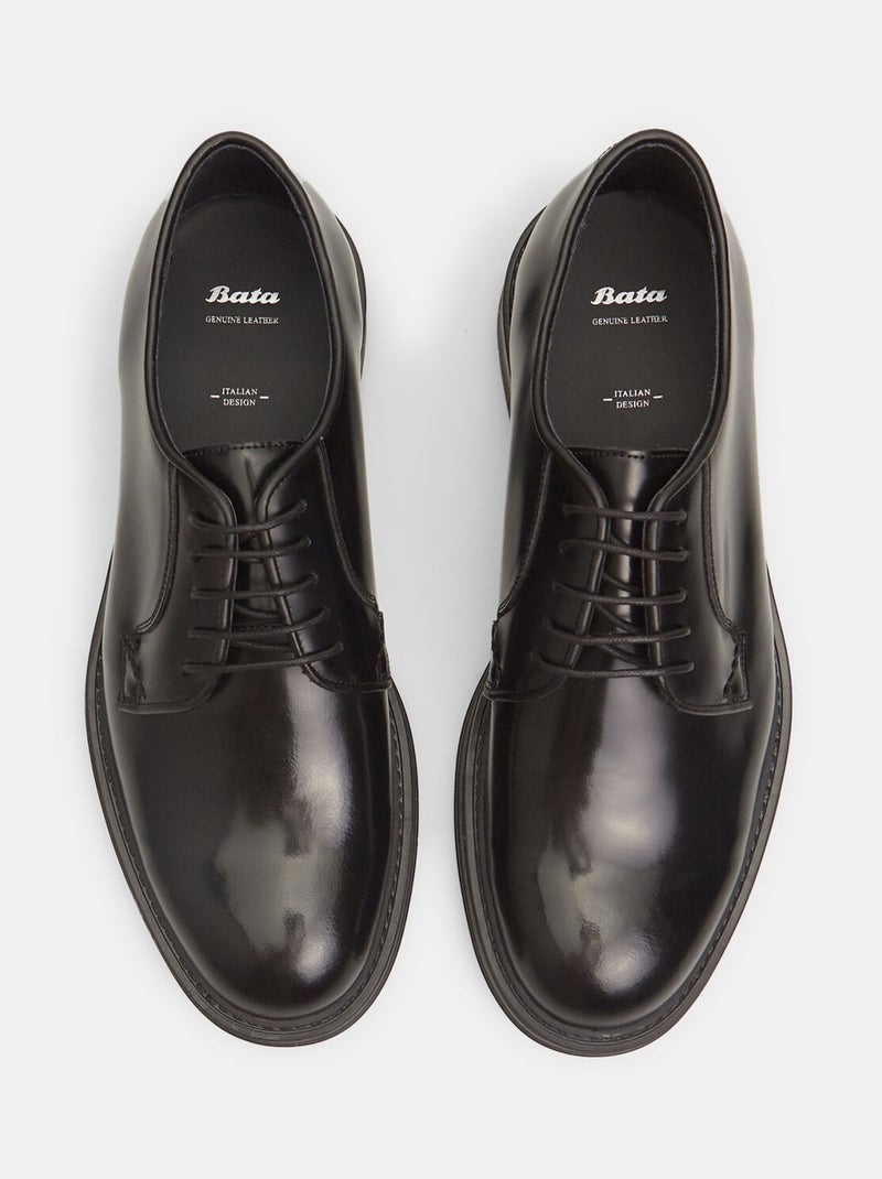 Chaussures à lacets en cuir  BATA Noir - Kiabi