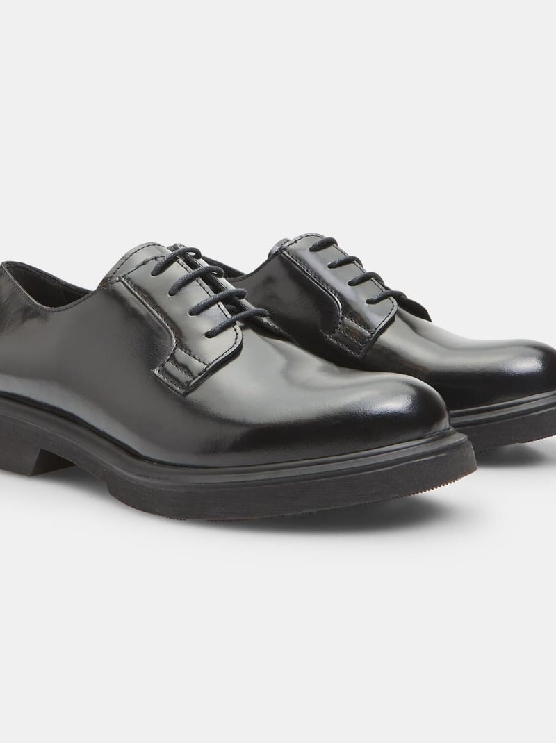 Chaussures à lacets en cuir  BATA Noir - Kiabi