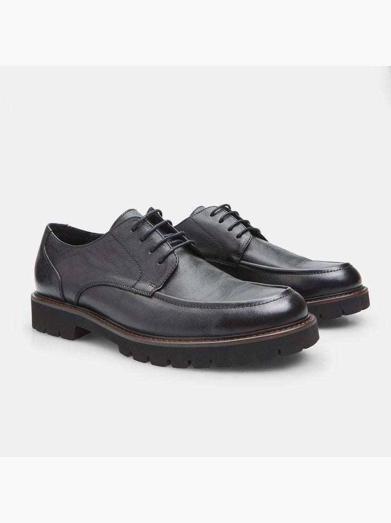 Chaussures à lacets en cuir Bata Noir - Kiabi