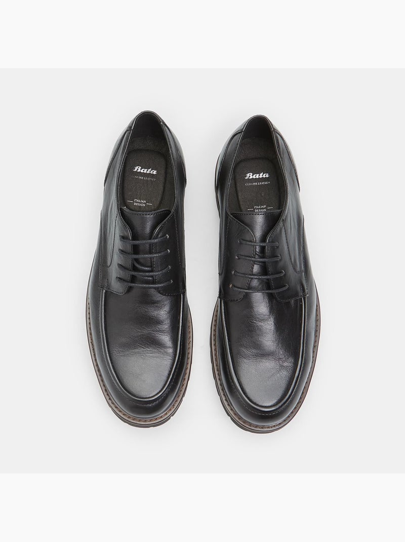 Chaussures à lacets en cuir Bata Noir - Kiabi