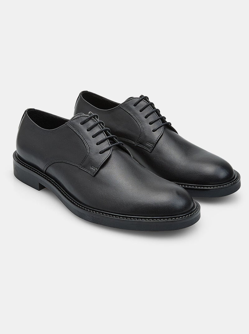Chaussures à lacets  en cuir Bata Noir - Kiabi