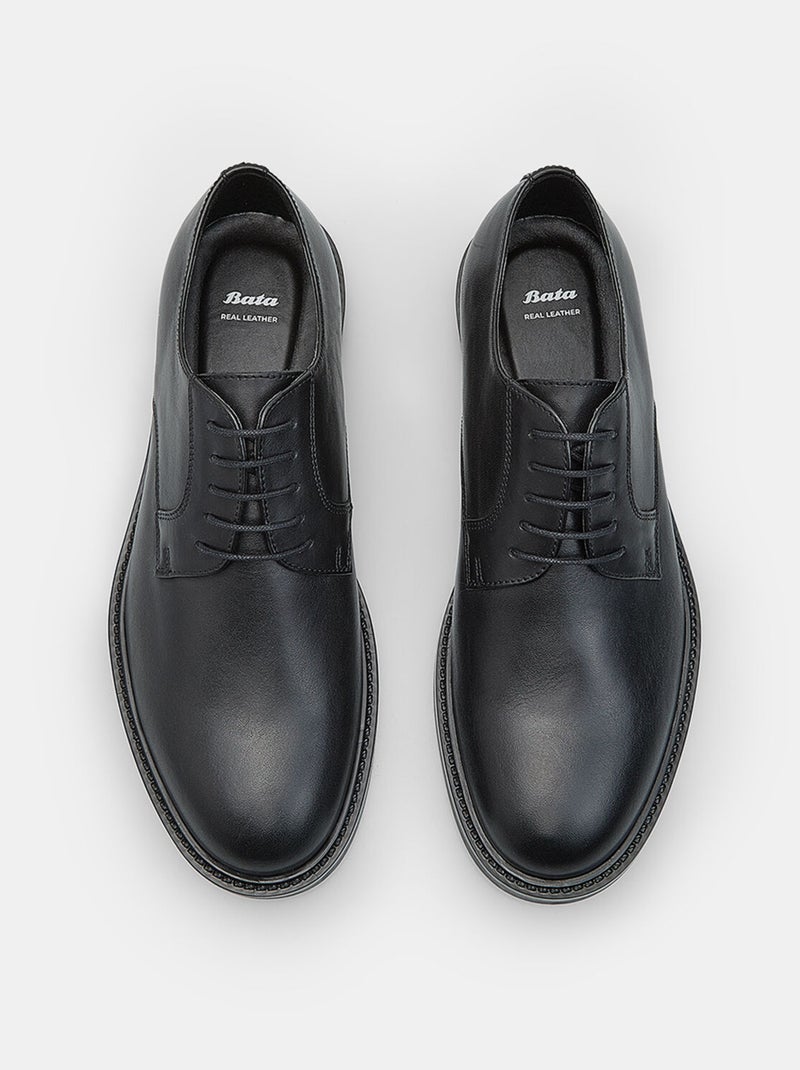 Chaussures à lacets  en cuir Bata Noir - Kiabi