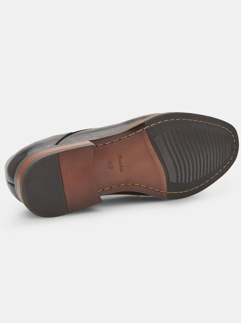 Chaussures à lacets en cuir  bata Noir - Kiabi