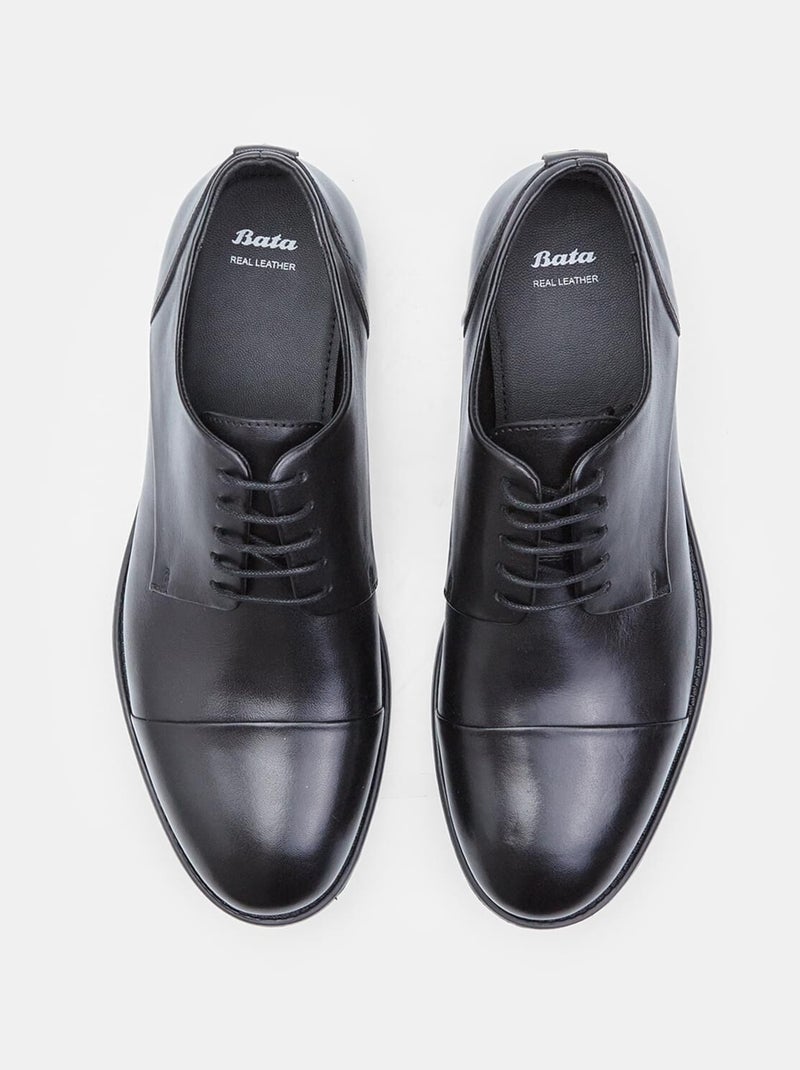 Chaussures à lacets en Cuir confortables  BATA Noir - Kiabi