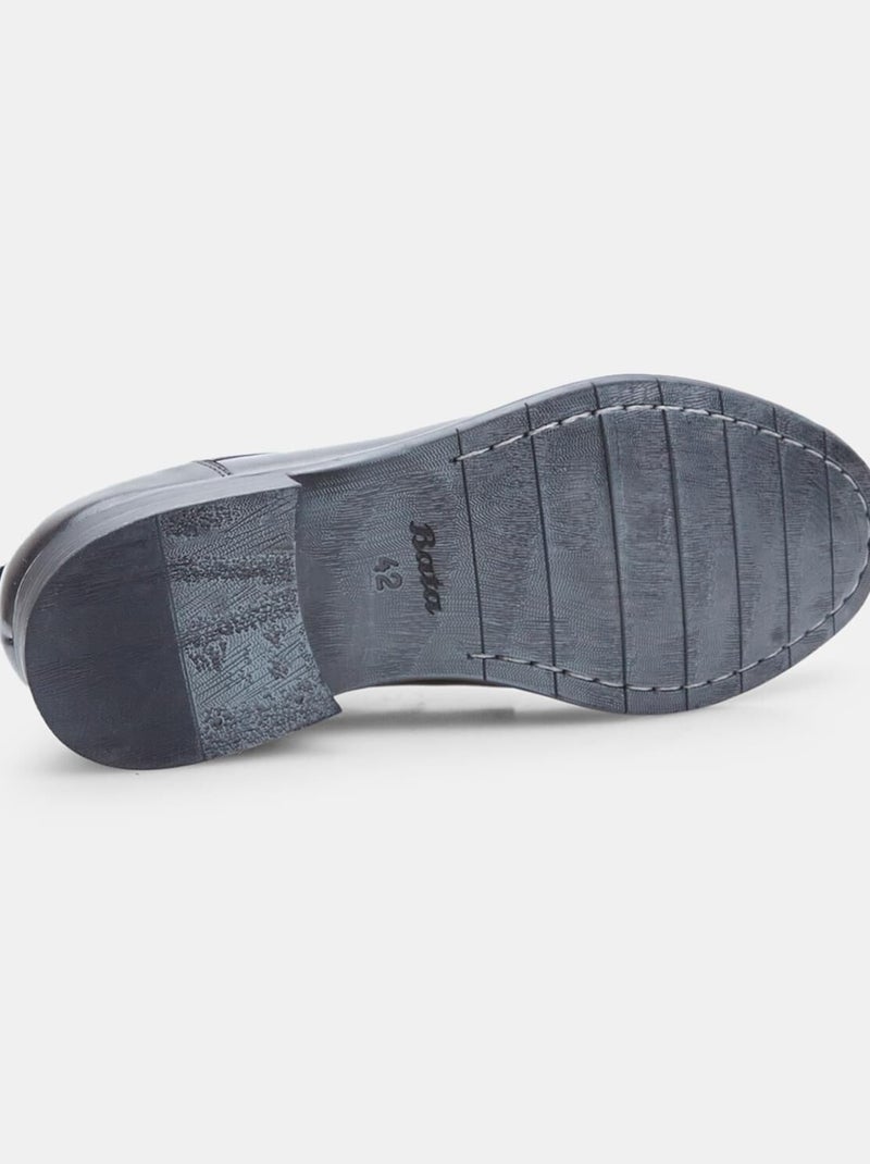 Chaussures à lacets en Cuir confortables  BATA Noir - Kiabi