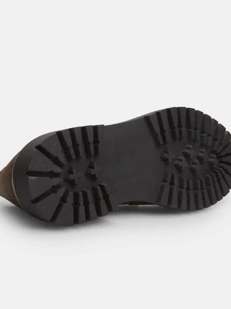 Chaussures à lacets en cuir nubuck BATA Marron - Kiabi